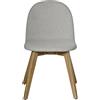 DRW - Set di 2 sedie Legno Color Rovere e tappezzate in Tessuto 49,5 x 56,5 x 80,5 cm