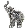 DRW Figura di un elefante in resina con specchi in argento 11 x 6 x 16 cm