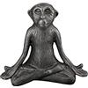 GILDE Scultura decorativa a forma di animale, per yoga, scimmia, arte moderna e decorazione in resina, colore: antracite, altezza 19 cm