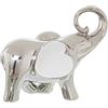 DRW Figura di un elefante in ceramica in argento e bianco 20 x 9 x 18 cm