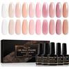 Shining She Smalto Semipermanente Trasparente,10 Colori Jelly Rosa Bianco Latte Albicocca Nudo Smalto Semipermanente Unghie, Soak Off UV/LED Smalti Semipermanenti per DIY Manicure,8ml