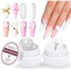 AIMEILI 5 in 1 Solid Nail Builder Gel Trasparente Solid Nail Extension Builder Gel Unghie Gel Ricostruzione Unghie Chiaro e Bianco Kit 2, 2x15g