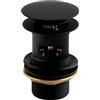 Bristan W BASIN04 BLK - Scarico rotondo per lavabo, con scanalatura, colore: Nero