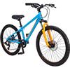 Schwinn - Mountain bike Fleet per ragazzi, pneumatici da 24 pollici, telaio in lega leggera da 12 pollici, sospensione anteriore, 9 velocità, freni a disco, arancione/blu