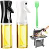 DOBIGER Spruzzino Olio in Vetro, 2 Pezzi (Bianco e Nero) 200ml Nebulizzatore Olio per Friggitrice ad Aria, Spruzzatore Olio Spray, Dosatore per Cucina, BBQ, Insalata, Set Olio e Aceto