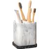 zccz porta spazzolini da denti, organizer da bagno, porta spazzolino elettrico, supporto per spazzolino da denti, dentifricio, rasoio Marmo bianco