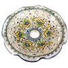Generico Coppa grande 30 cm in ceramica siciliana Santo Stefano di Camastra attacco grande E27 ricambio per lampadario sospensione decoro fiori