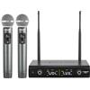 Phenyx Pro Sistema microfono wireless in metallo, microfoni dinamici palmari senza fili per canto, karaoke, chiesa, 2x30 frequenze sintonizzabili UHF, portata di 200 piedi (PTU-52-2H)