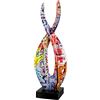Casablanca modernes Design Casablanca - Statuetta decorativa a forma di fiamma, misura XL, decorazione moderna in resina, design street art, multicolore, altezza 36 cm