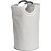 Wenko 3440001100 Portabiancheria Jumbo Stone, Borsa Contenitore, Poliestere, Alluminio, 38 x 64 x 55 cm, Grigio Chiaro/Argento