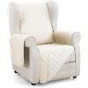 Martina Home Copridivano imbottito reversibile Ambar 1 Posto/Relax Beige Lino
