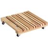 Wagner Carrello per Piante Feng Shui 28 x 28 x 5,5 cm I per Interni, ontano Naturale, Oliato I Carrello per Fiori in Legno massello FSC® con Ruote I Portata 100 kg I Fatto in UE - 20023001