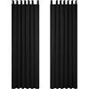 Deconovo Tende Camera da Letto Oscuranti per interni 2 Pezzi 140x245 CM, Tende Termiche Isolanti Moderne per Soggiorno, con Passanti, Nero