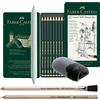 Faber-Castell 119064 - Matite Castell 9000, set da 12 pezzi, contenuto: da 5B a 5H + 2 gomme da cancellare, sfumino e tempera