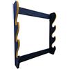 Glac Store® Supporto Espositore Stand da Muro Parete per Katana Samurai in Legno 3 Posti Impreziosita da Velluto Giallo Scamosciato Ganci e Viti Inclusi