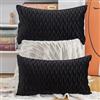 Madizz 2 Pezzi Federe in Velluto Copricuscini Morbido Decorativo Fodere per Cuscino Lusso Stile per Divano Camera da Letto Nero Rettangolare 30x50 cm