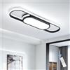 Oninio Plafoniera LED Soffitto 70cm Moderna Plafoniera Dimmerabile Lampada da Soffitto 40w lampada da soffitto per Soggiorno Camera da letto (Nero)