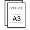 Veelot® 2x Cornice Foto in Legno Ayous nero A3 29.7x42cm,Passepartout 21X30cm,Cornici per Legno di 30x42cm Grande Quadro,Collage Foto,Poster,Solo per Espositore a Parete