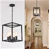 Qcyuui Lampadari A Lanterna A 4 Luci Lampada A Sospensione Industriale In Metallo, Apparecchio Di Illuminazione A Sospensione Rustica Nera Per Fattoria Per Corridoio Isola Cucina Foyer