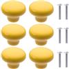 NAKUPENDA 6Pcs Manopole per Mobili Pomelli per Cassetti in Ceramica a Forma di Rotonde Pomello a Forma in Ceramica per Cassetto Cameretta Maniglie Delle Porte Armadi (Giallo)