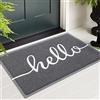 Homaxy Hello Zerbino per interni ed esterni, antiscivolo, lavabile, per ingresso di casa, giardino (60 x 90 cm, grigio)