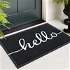 Homaxy Hello Zerbino per interno ed esterno, zerbino antiscivolo, lavabile, zerbino esterno per porta di casa, ingresso, giardino (60 x 90 cm, Nero)