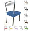 Home Tresor - Cuscino Sedia Con Fascia Elastica Sfoderabile e Lavabile, Fodera Copriseduta Imbottita senza Schienale Made in Italy in Set (Blue, 4)