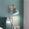 Mengjay Applique da Parete Legno Muro Lampada da Parete orientabile Interni Metallo Interno E27 Illuminazione Industriale per Camera da letto, Ristorante, Caffetteria, Non include Lampadina (verde)