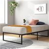 Zinus Lorelai Letto 90x190 cm - Altezza 36 cm con spazio sotto il letto - Telaio letto in piattaforma in metallo - Nero