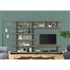 Altacorte Libreria fissa monofacciale Eco Layout 5 con struttura in ferro e ripiani in legno da 300 cm e h. 198 cm