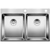 Blanco PRONTA CONSEGNA - Blanco Lavello due vasche ANDANO 340/340-IF/A 1520832 in acciaio inox da 74.5x50 cm - Sopratop/Filotop