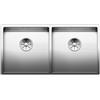 Blanco Lavello due vasche CLARON 400/400-IF 1517230 in acciaio inox da 86.5x44 cm - Sopratop/Filotop