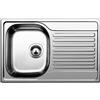 Blanco PRONTA CONSEGNA - Blanco Lavello una vasca con gocciolatoio dx TIPO 45 S Compact 1318616 in acciaio inox da 78x50 cm - Sopratop