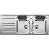 Blanco PRONTA CONSEGNA - Blanco Lavello due vasche con gocciolatoio LANTOS 8 S-IF Compact 1619713 in acciaio inox da 116x50 cm - Sopratop/Filotop