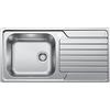 FRANKE Lavello 1 Vasca, Serie Galassia GAX 611, 100 cm, Gocciolatoio a SX,  Acciaio Inox Satinato - 101.0017.508