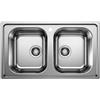 Blanco PRONTA CONSEGNA - Blanco Lavello due vasche DINAS 8 1328108 in acciaio inox da 86x50 cm - Sopratop