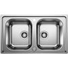Blanco Lavello due vasche DINAS 8 Advanced 1624116 in acciaio inox da 86x50 cm - Sopratop
