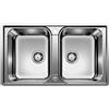 Blanco PRONTA CONSEGNA - Blanco Lavello due vasche LEMIS 8-IF 1523039 in acciaio inox da 86x50 cm - Sopratop/Filotop