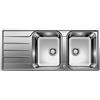 Blanco PRONTA CONSEGNA - Blanco Lavello due vasche con gocciolatoio LEMIS 8 S-IF 1523037 in acciaio inox da 116x50 cm - Sopratop/Filotop