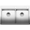 Blanco Lavello due vasche DIVON II 8-IF 1519821 in acciaio inox da 86x51 cm - Sopratop/Filotop