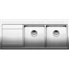 Blanco Lavello due vasche con gocciolatoio sx DIVON II 8 S-IF 1519823 in acciaio inox da 116x51 cm - Sopratop/Filotop