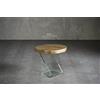 Altacorte Tavolino Leaf 02 con struttura in vetro e piano in legno da 50x52.5 cm