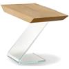 Altacorte Tavolino Leaf 06 con struttura in vetro e piano in legno da 110x42 cm