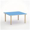 GIODIARREDA Tavolo Forma Quadrato Cm. 60x60 Misura 1 Blu Orizzonte Per Scuole Nido D'infanzia - Conforme CAM