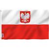 ANLEY Fly Breeze 3x5 Piedi Bandiera Polonia Ensign - Colore Vivido e Resistente Ai Raggi UV - Testata In Tela E Doppie Cuciture - Bandiera Polacca Aquila In Poliestere Anelli Ottone