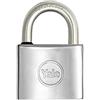 YALE Lucchetto marino in ottone cromato Y1140050080X, larghezza corpo 50 mm, arco in acciaio inossidabile da 26 mm, con anello in gomma e doppio sistema di chiusura