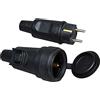 Kopp 190716017 - Set di connettori in gomma con contatto di protezione IP44 e giunto in gomma con chiusura a spina e tappo ad acqua, per cavi fino a 3 x 2,5 m², colore: Nero