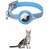 KOCNYDEY Collare per gatti AirTag in pelle riflettente, anti-perdita di gatto GPS Tracker collare con supporto regolabile e Bell integrato Apple Air Tag Collare per gatti di piccola taglia (Blu)