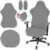 Disnace Coprisedie da Ufficio,4Pcs Rivestimento per Sedia da Gioco con Braccioli/Schienale della Sedia da Ufficio,Copri Sedia Gaming Elasticizzati e lavabili per Sedie da Computer, Sedia da Gioco (Grigio)