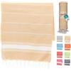 Artexia Telo Mare Grande In Cotone Riciclato Telo Spiaggia 90x170 cm Asciugamano Da Spiaggia Telo Mare XXL Asciugatura Rapida Ultra Leggero E Morbido (Naturale)